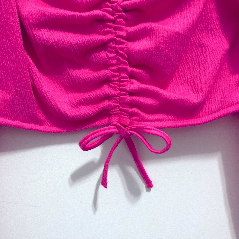 H&M Divided Drawstring Pink Cropped Top - Picture 7 of 11